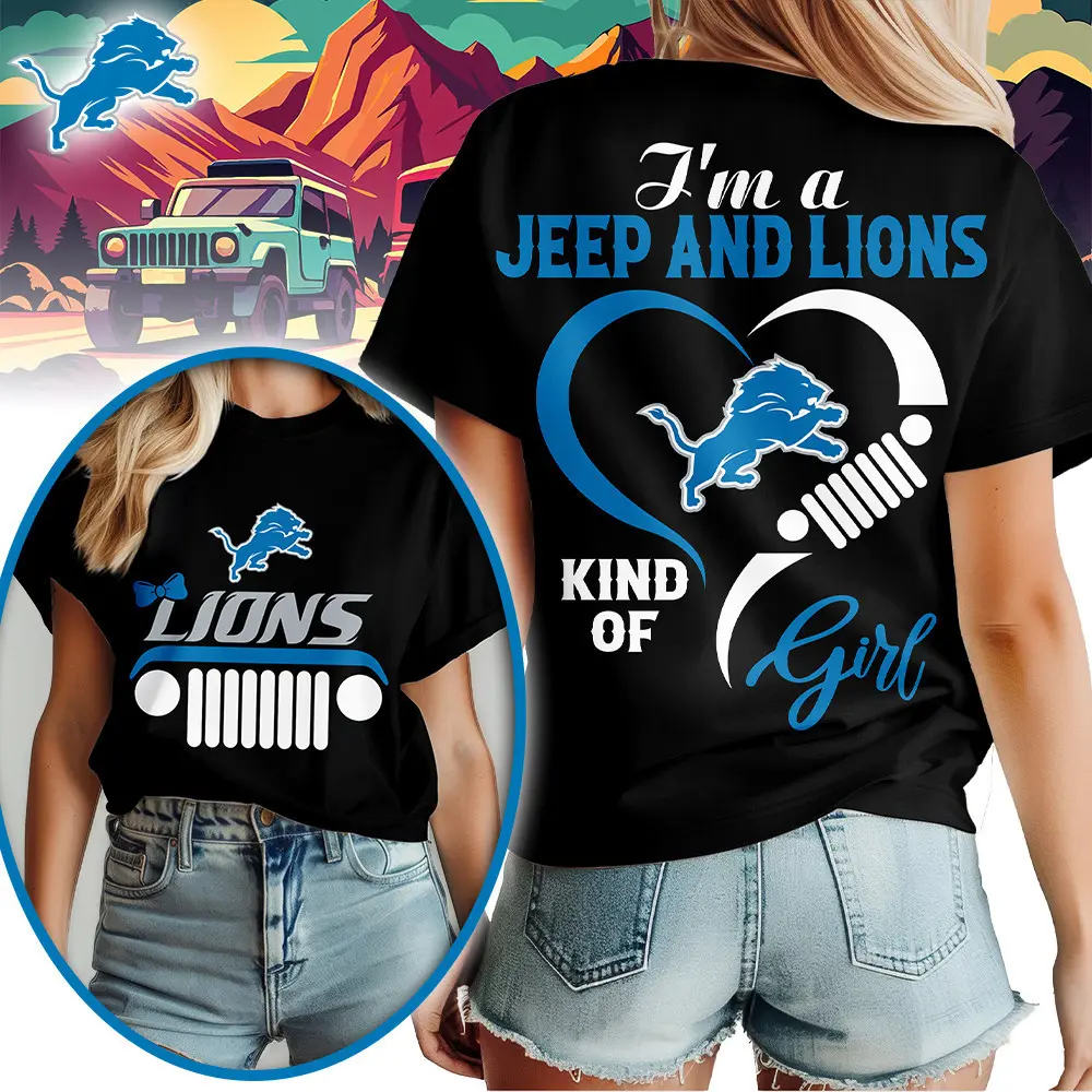 Detroit Lions | Premium NFL Jeep Girl Women's Shirt TD - Image 2