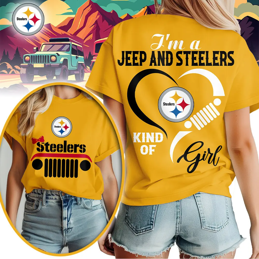 Pittsburgh Steelers | Premium NFL Jeep Girl Women's Shirt TD - Image 3
