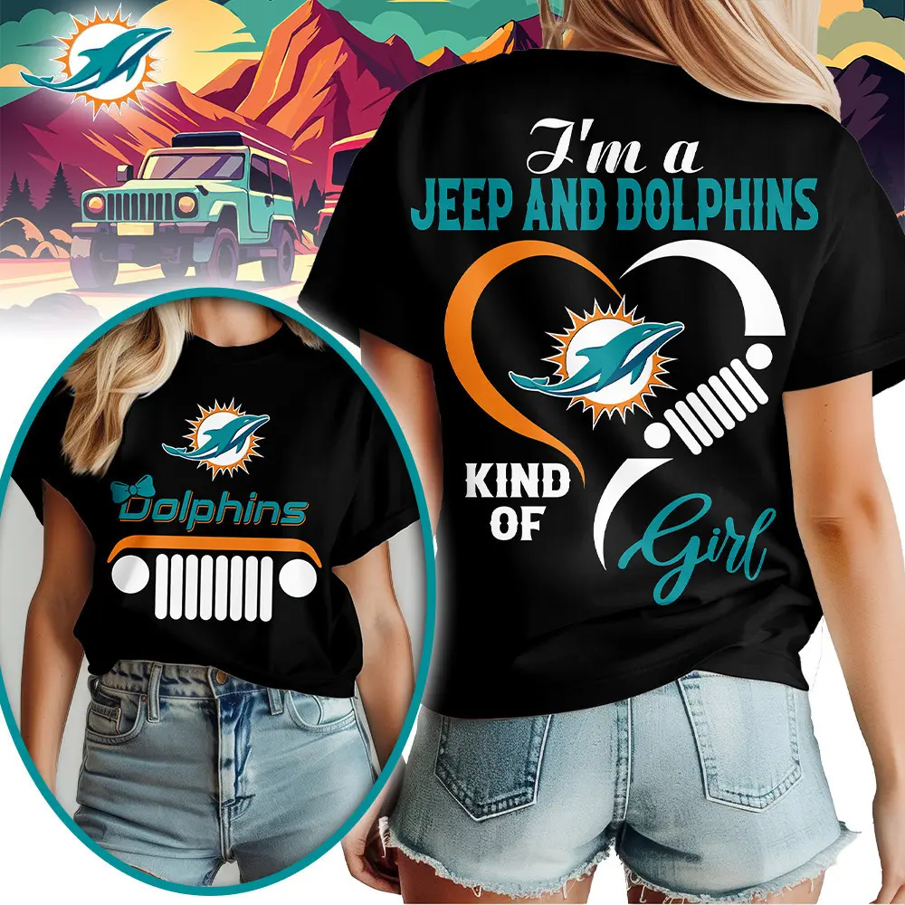 Miami Dolphins | Premium NFL Jeep Girl Women's Shirt TD - Image 2