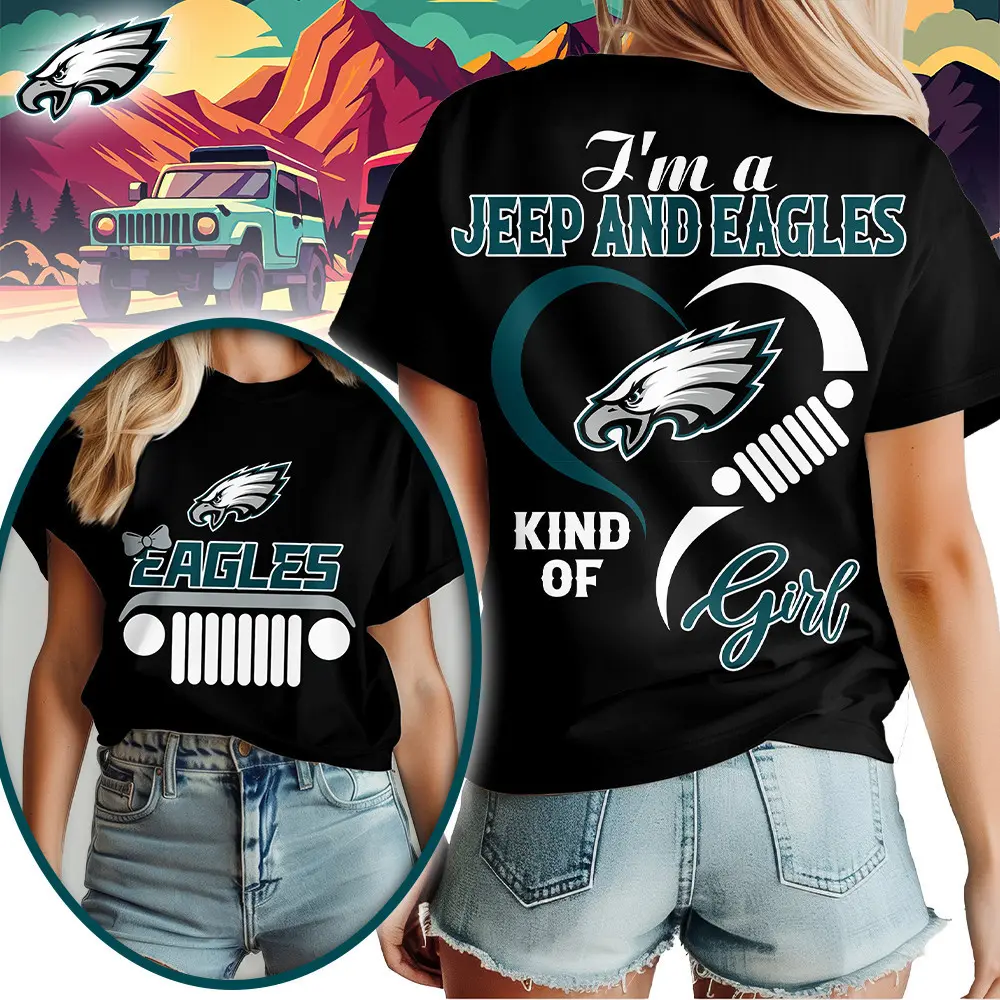 Philadelphia Eagles | Premium NFL Jeep Girl Women's Shirt TD - Image 2