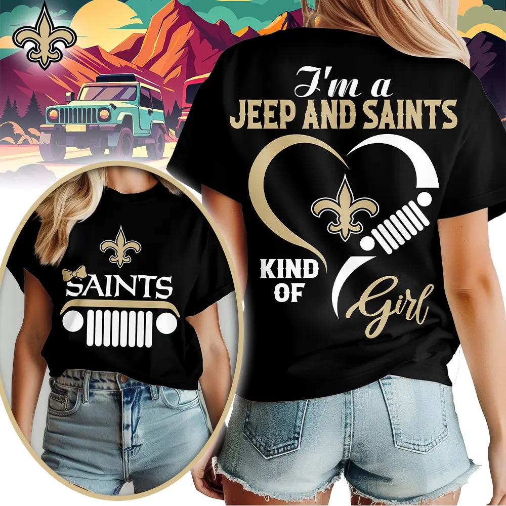 New Orleans Saints | Premium NFL Jeep Girl Women's Shirt TD - Image 2
