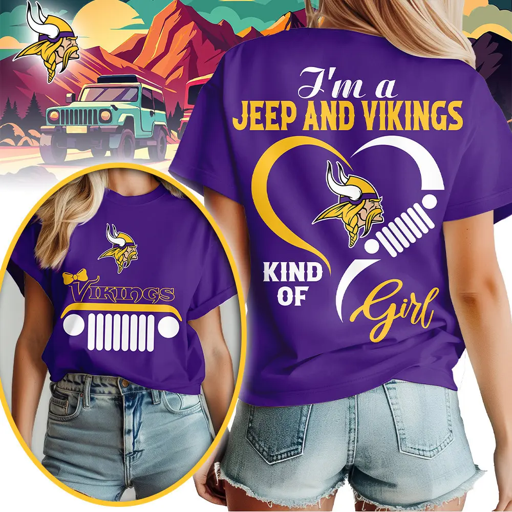 Minnesota Vikings | Premium NFL Jeep Girl Women's Shirt TD - Image 3