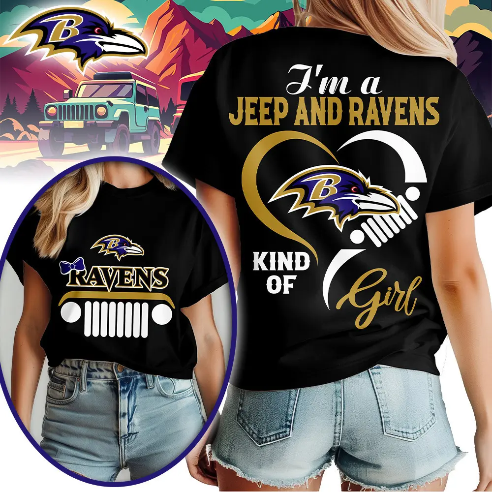 Baltimore Ravens | Premium NFL Jeep Girl Women's Shirt TD - Image 2