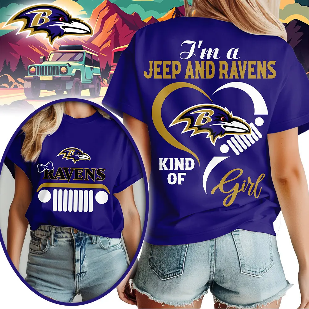 Baltimore Ravens | Premium NFL Jeep Girl Women's Shirt TD - Image 3