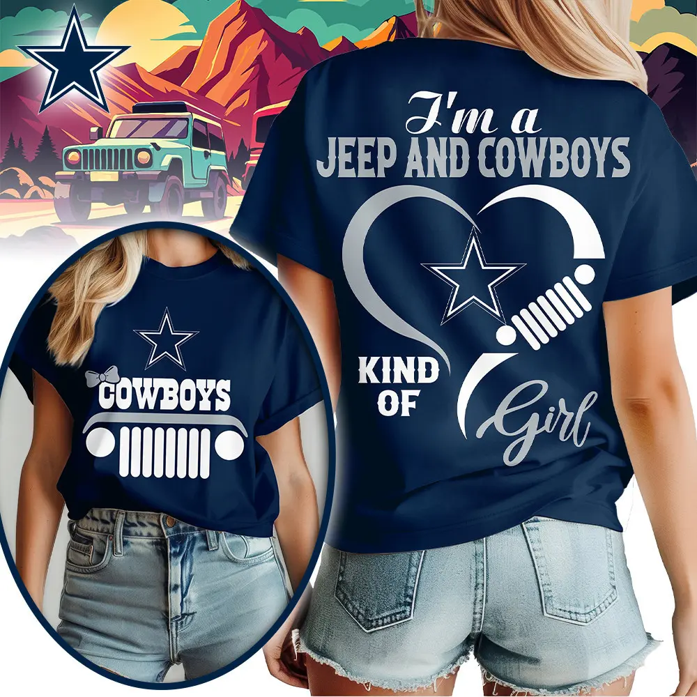 Dallas Cowboys | Premium NFL Jeep Girl Women's Shirt TD - Image 3
