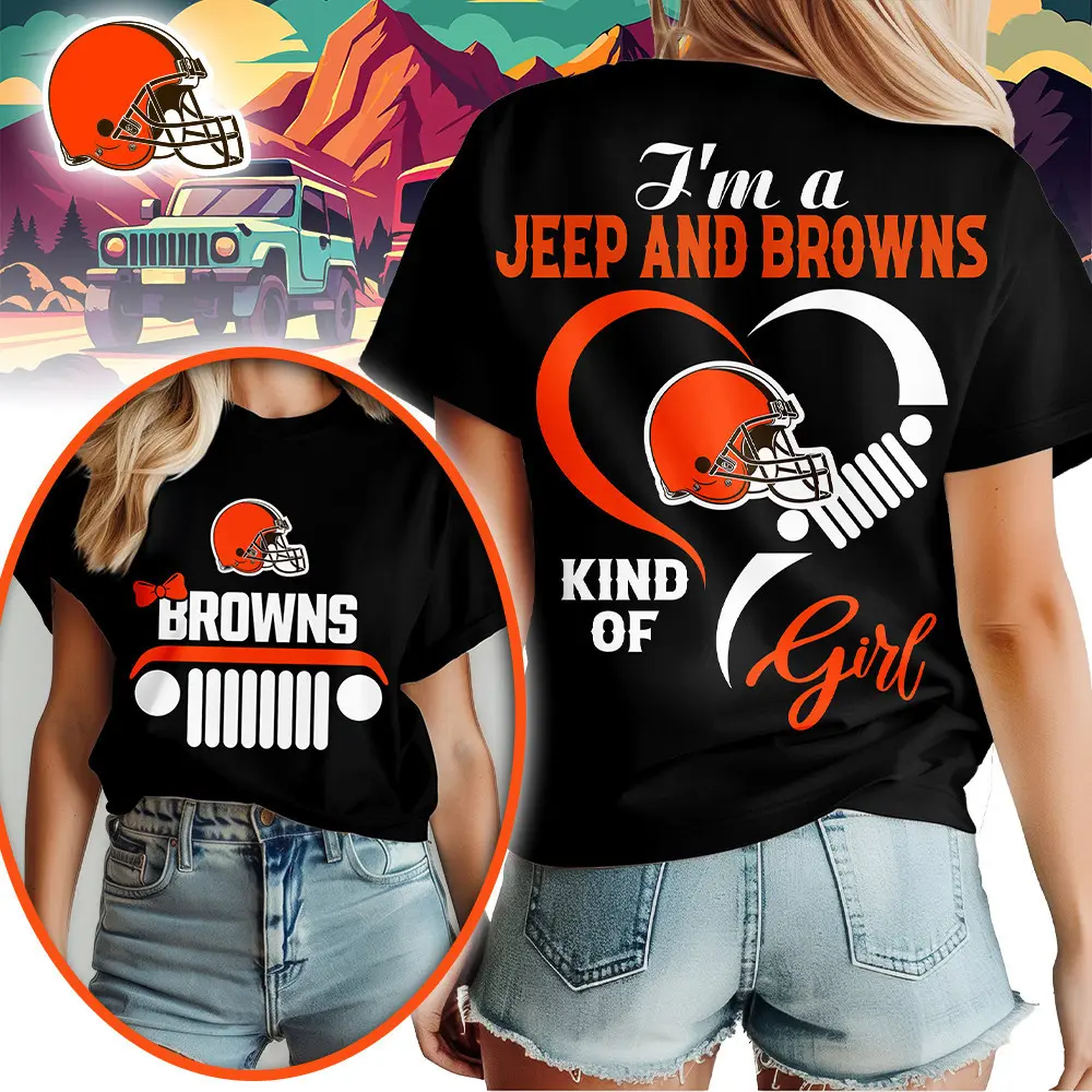 Cleveland Browns | Premium NFL Jeep Girl Women's Shirt TD - Image 2
