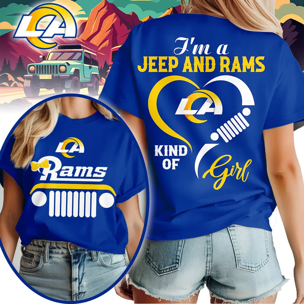Los Angeles Rams | Premium NFL Jeep Girl Women's Shirt TD - Image 3