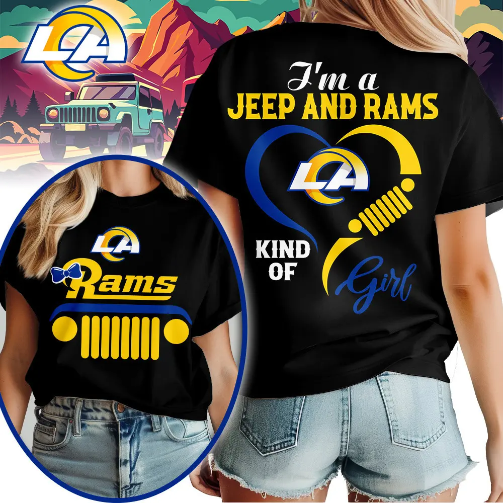 Los Angeles Rams | Premium NFL Jeep Girl Women's Shirt TD - Image 2