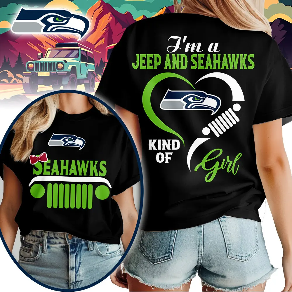 Seattle Seahawks | Premium NFL Jeep Girl Women's Shirt TD - Image 2