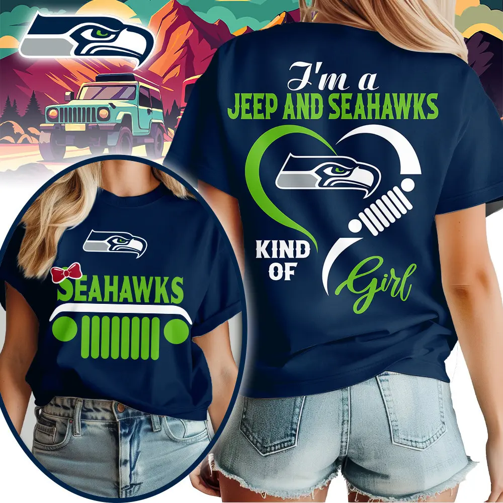 Seattle Seahawks | Premium NFL Jeep Girl Women's Shirt TD - Image 3