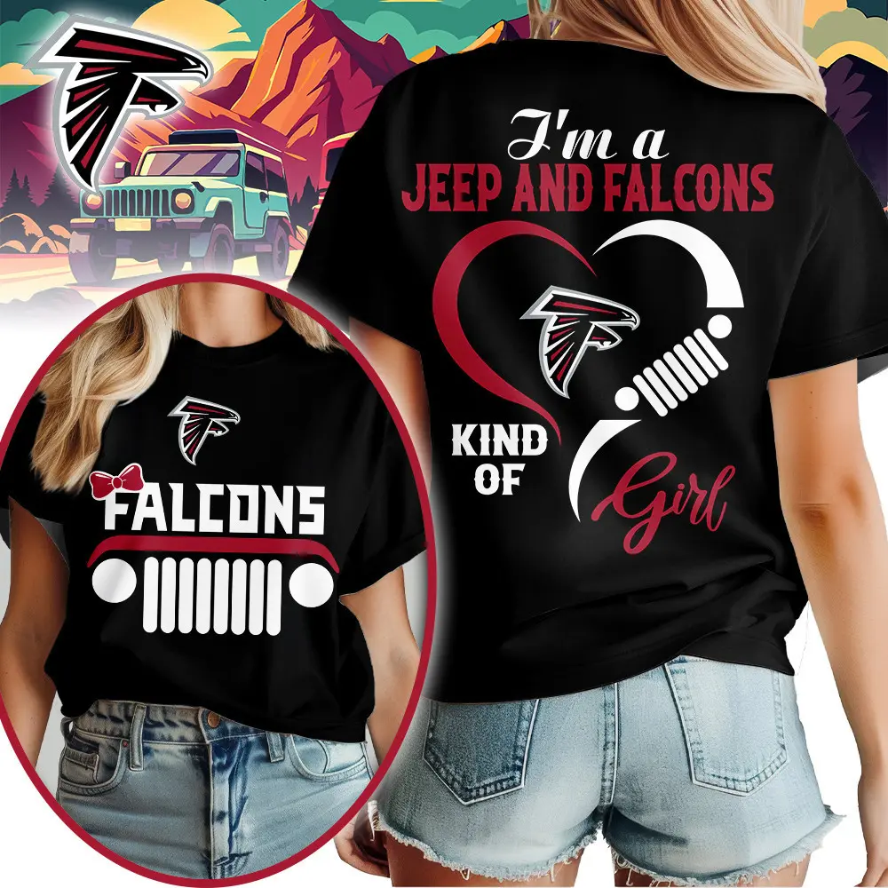 Atlanta Falcons | Premium NFL Jeep Girl Women's Shirt TD - Image 2