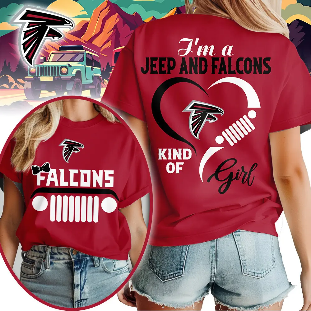 Atlanta Falcons | Premium NFL Jeep Girl Women's Shirt TD - Image 3