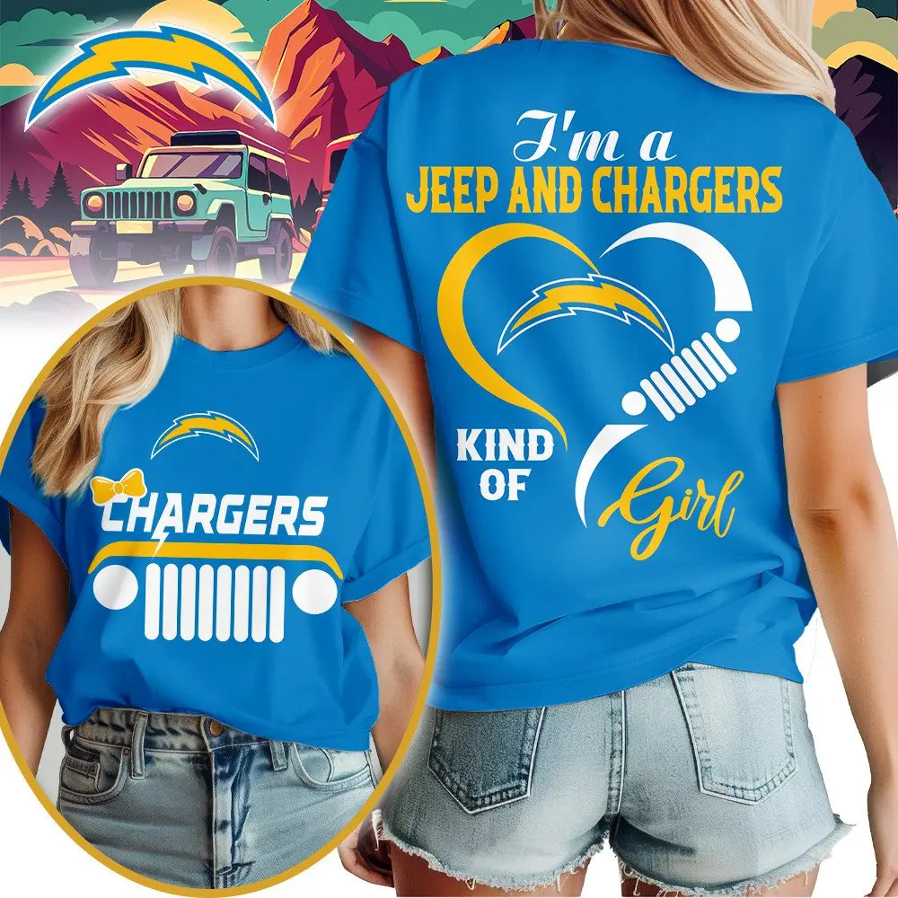 Los Angeles Chargers | Premium NFL Jeep Girl Women's Shirt TD - Image 3
