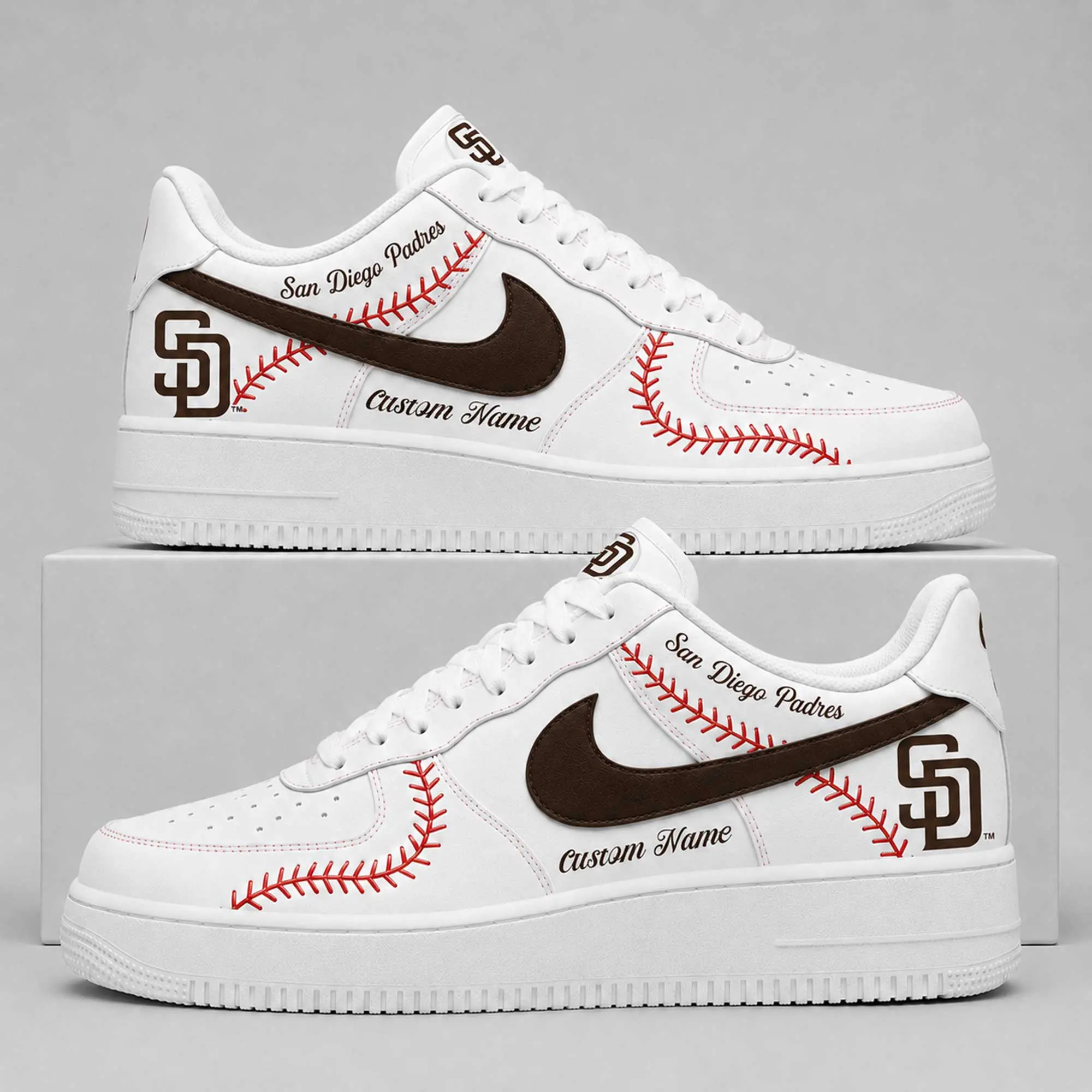 San Diego Padres | Premium MLB Baseball Stitch AF1 Shoes TD - Image 2