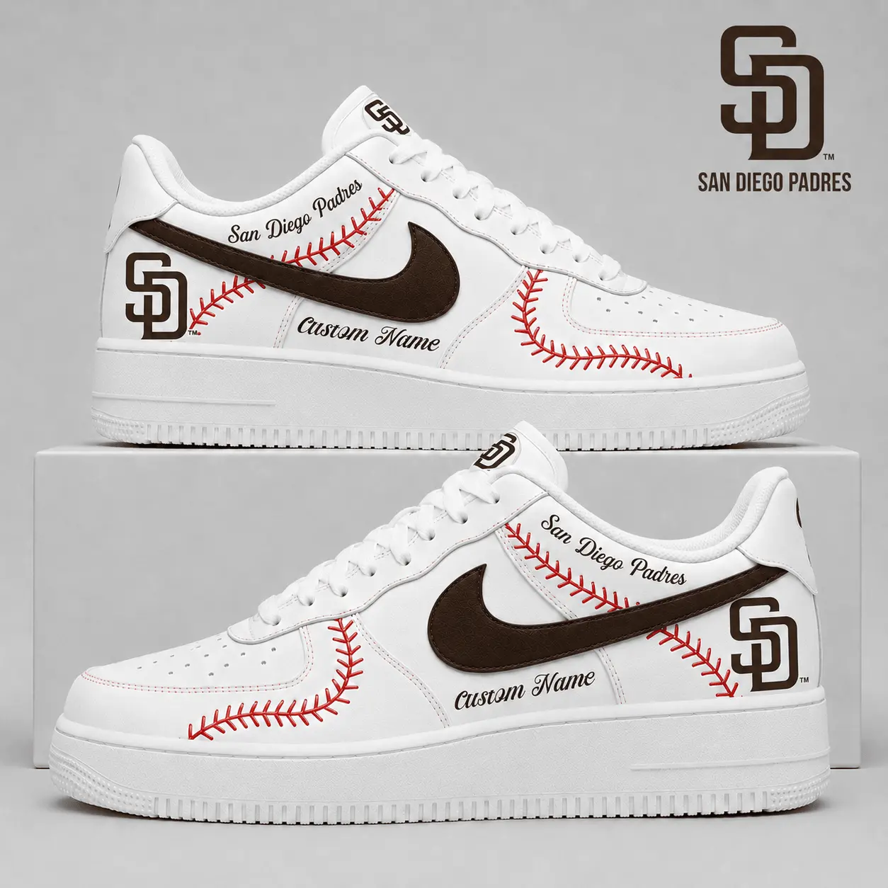 San Diego Padres | Premium MLB Baseball Stitch AF1 Shoes TD