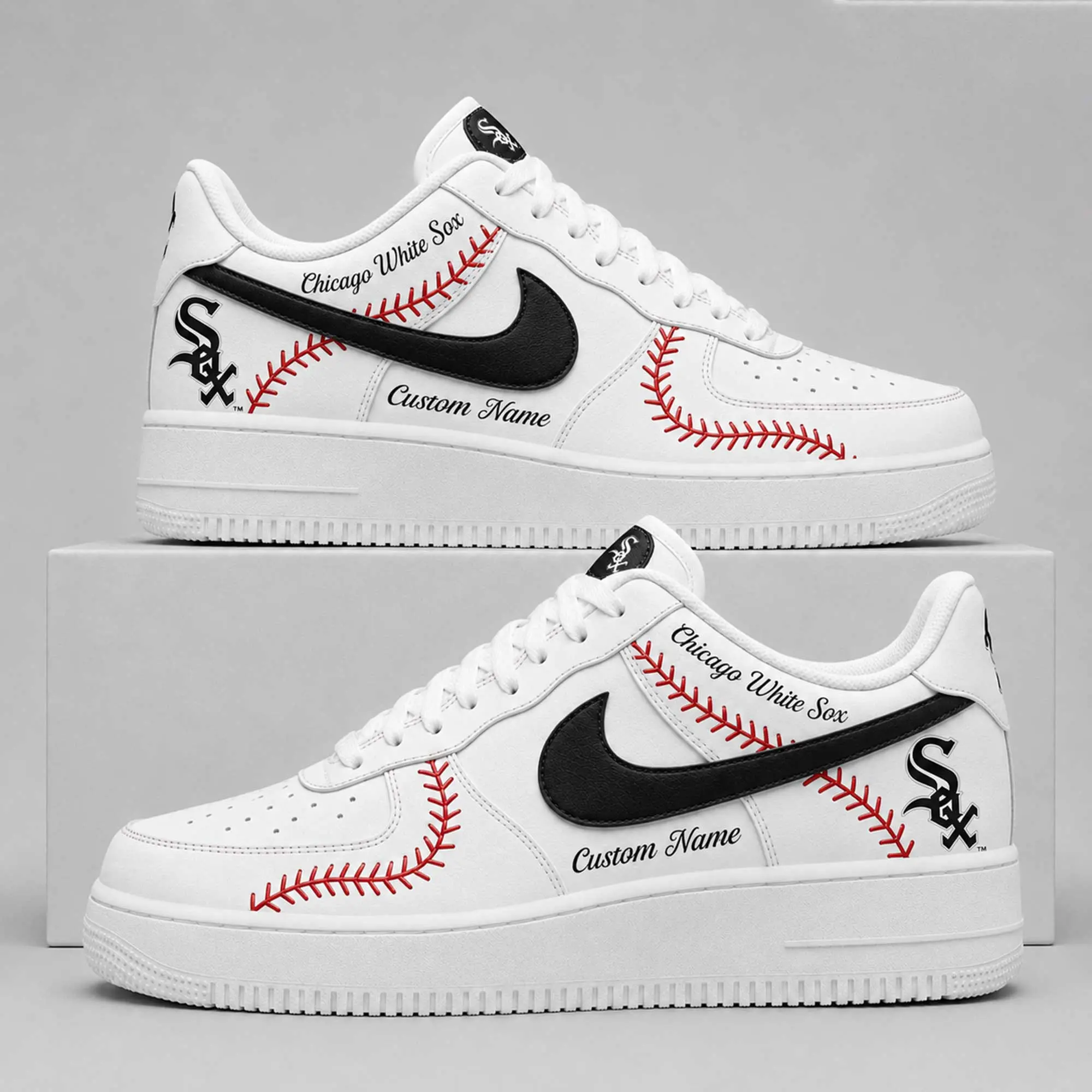 Chicago White Sox | Premium MLB Baseball Stitch AF1 Shoes TD - Image 2