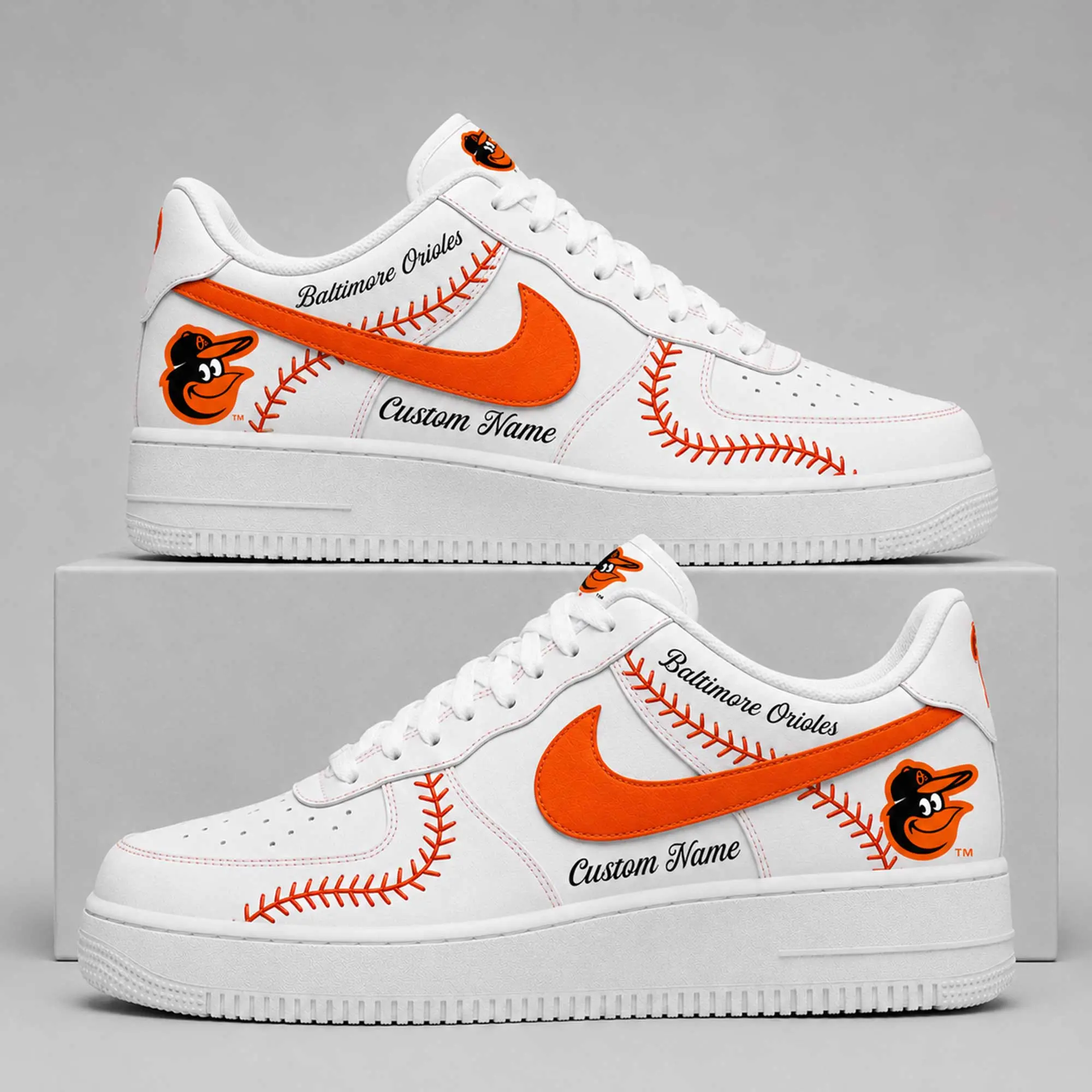 Baltimore Orioles | Premium MLB Baseball Stitch AF1 Shoes TD - Image 2