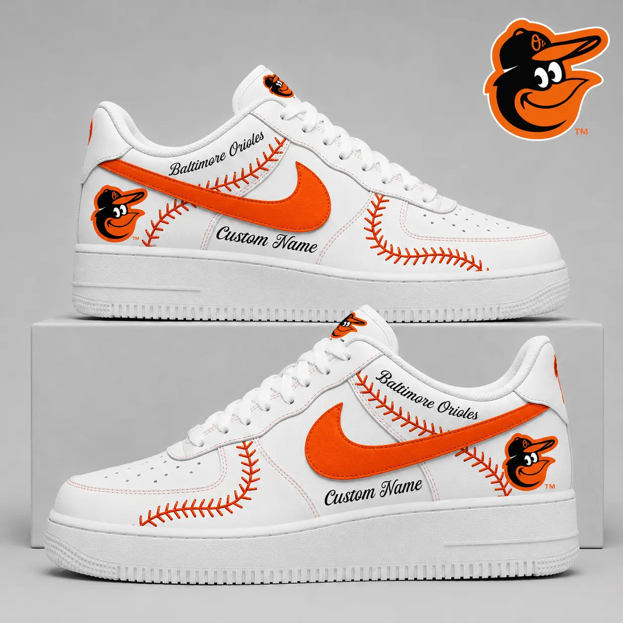 Baltimore Orioles | Premium MLB Baseball Stitch AF1 Shoes TD
