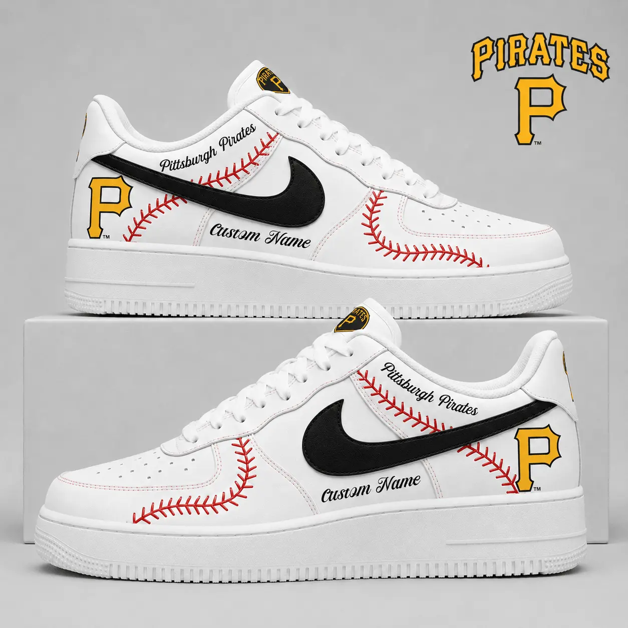 Pittsburgh Pirates | Premium MLB Baseball Stitch AF1 Shoes TD