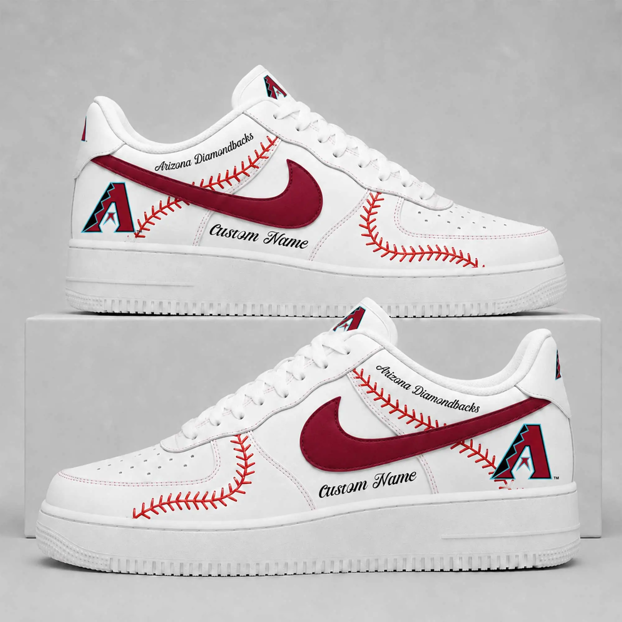 Arizona Diamondbacks | Premium MLB Baseball Stitch AF1 Shoes TD - Image 2