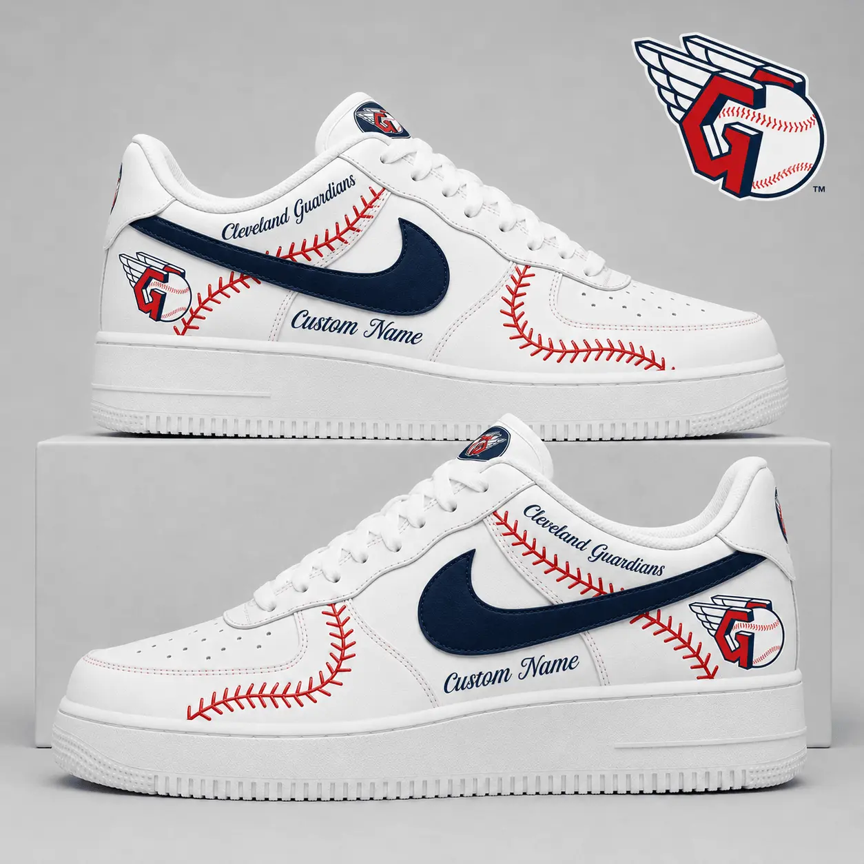 Cleveland Guardians | Premium MLB Baseball Stitch AF1 Shoes TD