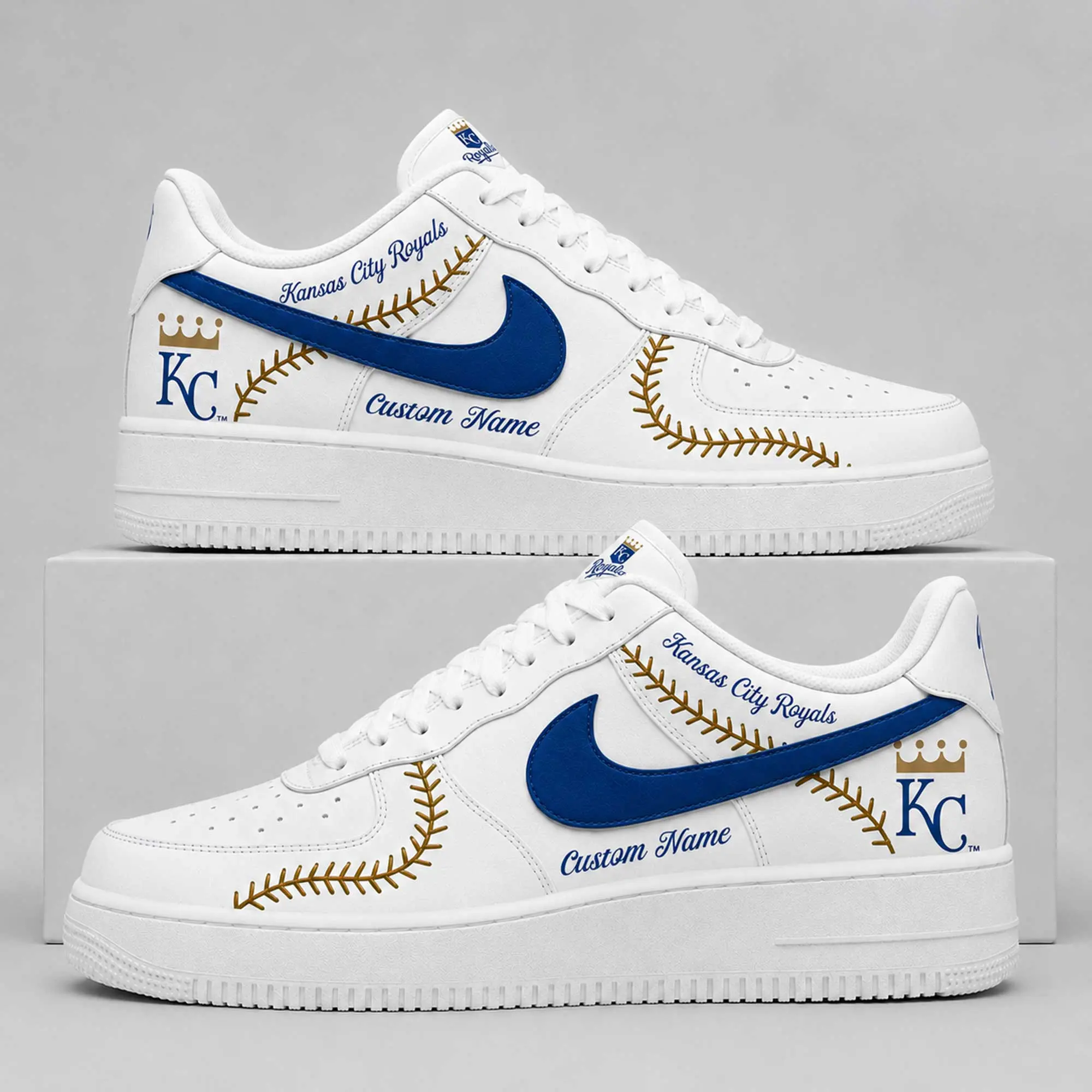 Kansas City Royals | Premium MLB Baseball Stitch AF1 Shoes TD - Image 2