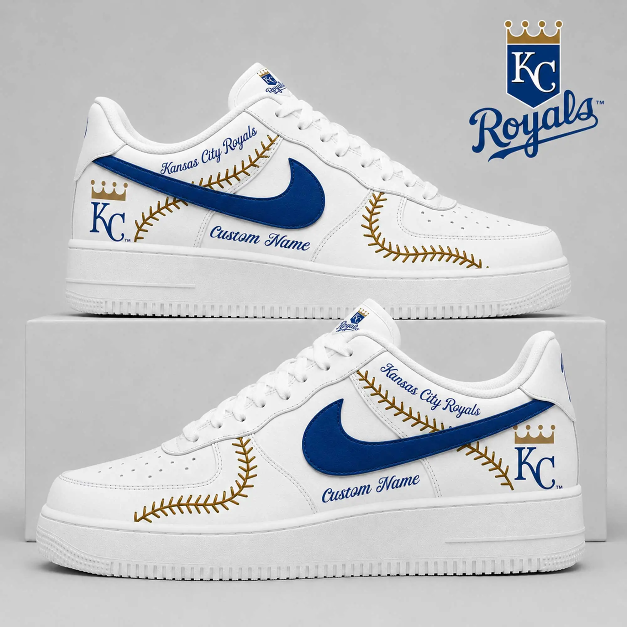 Kansas City Royals | Premium MLB Baseball Stitch AF1 Shoes TD