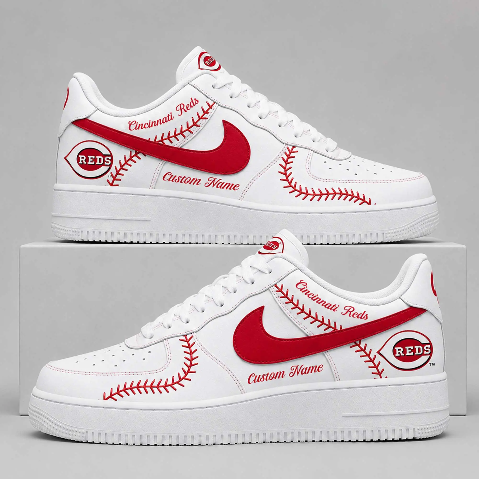 Cincinnati Reds | Premium MLB Baseball Stitch AF1 Shoes TD - Image 2