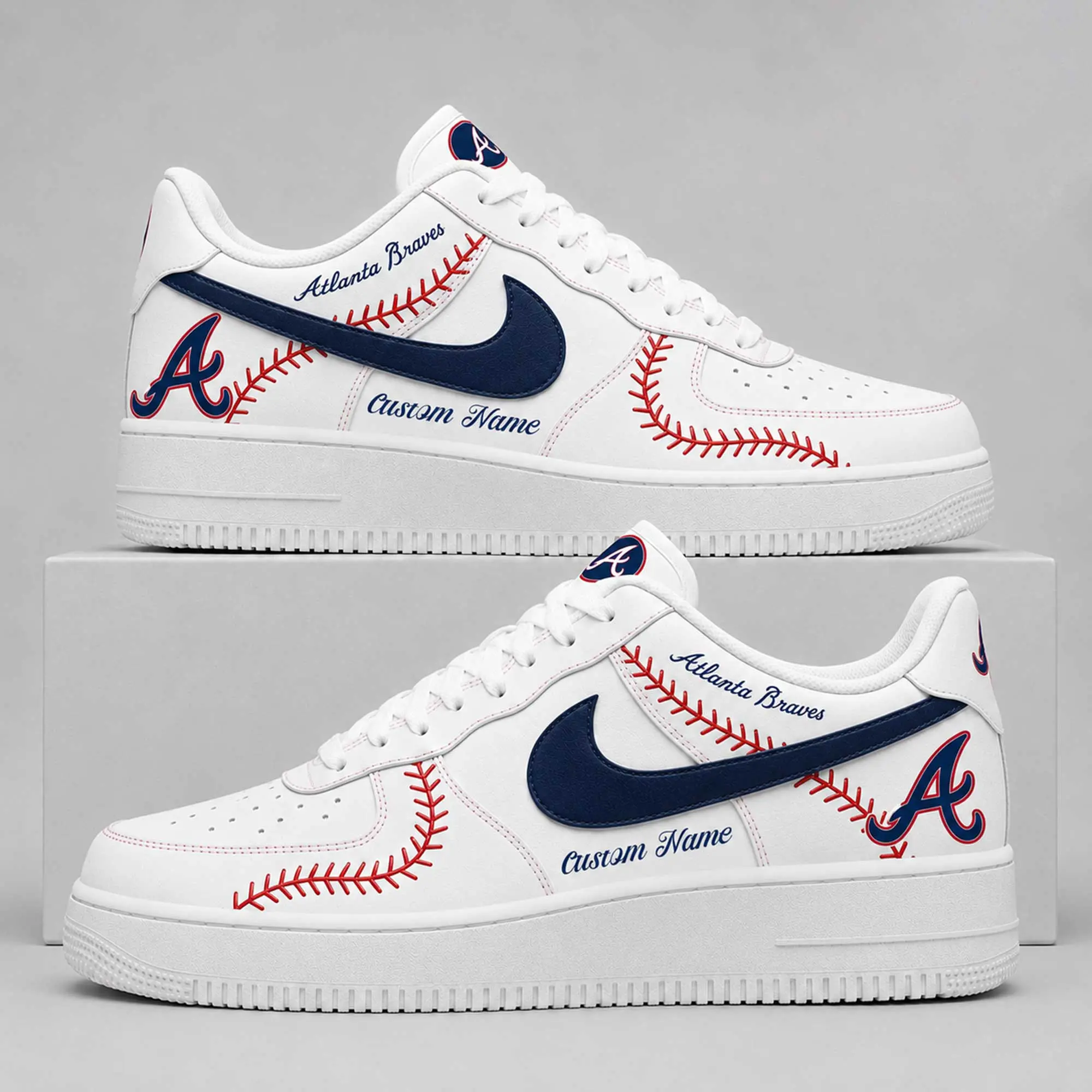 Atlanta Braves | Premium MLB Baseball Stitch AF1 Shoes TD - Image 2