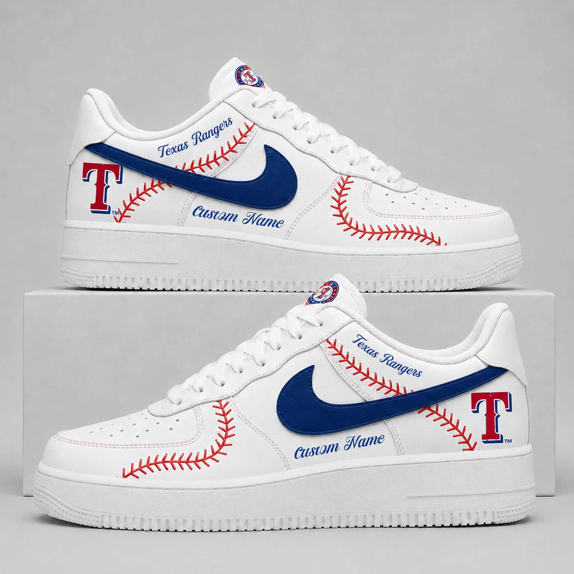Texas Rangers | Premium MLB Baseball Stitch AF1 Shoes TD - Image 2