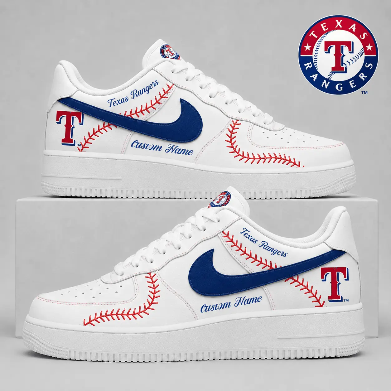 Texas Rangers | Premium MLB Baseball Stitch AF1 Shoes TD