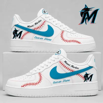 Miami Marlins | Premium MLB Baseball Stitch AF1 Shoes TD