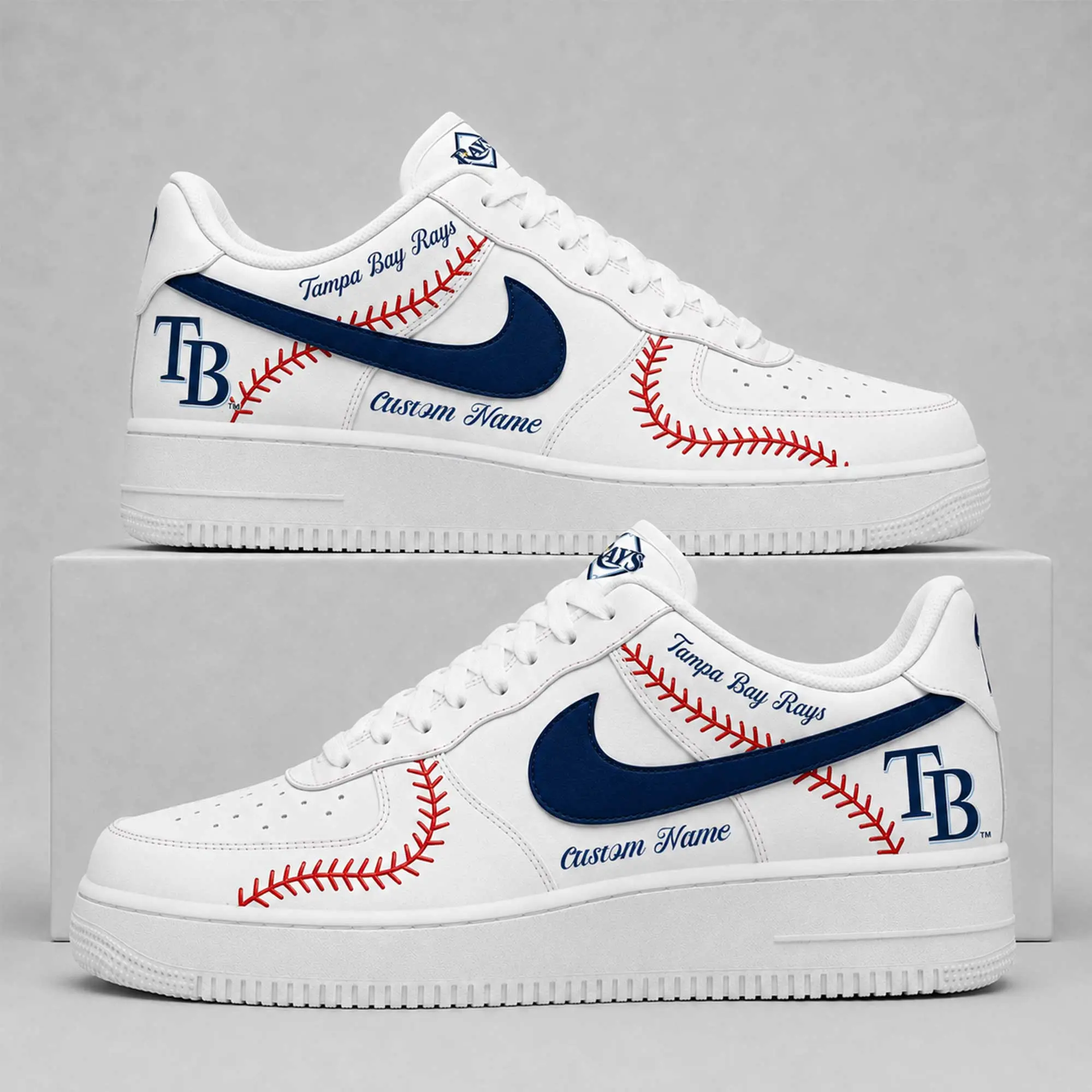 Tampa Bay Rays | Premium MLB Baseball Stitch AF1 Shoes TD - Image 2