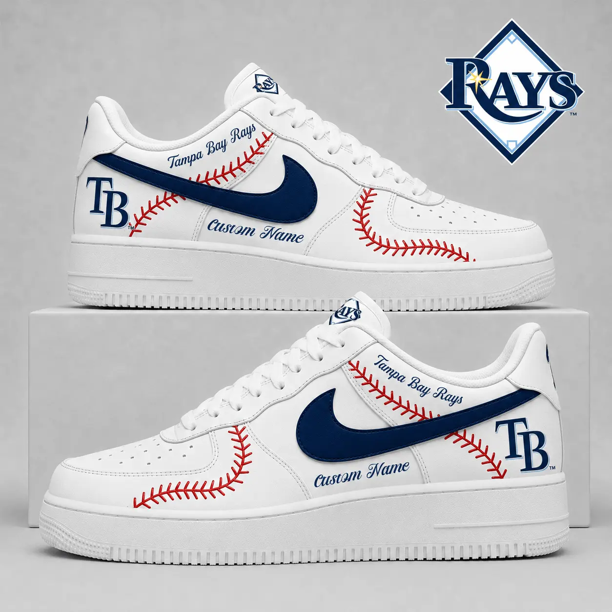 Tampa Bay Rays | Premium MLB Baseball Stitch AF1 Shoes TD
