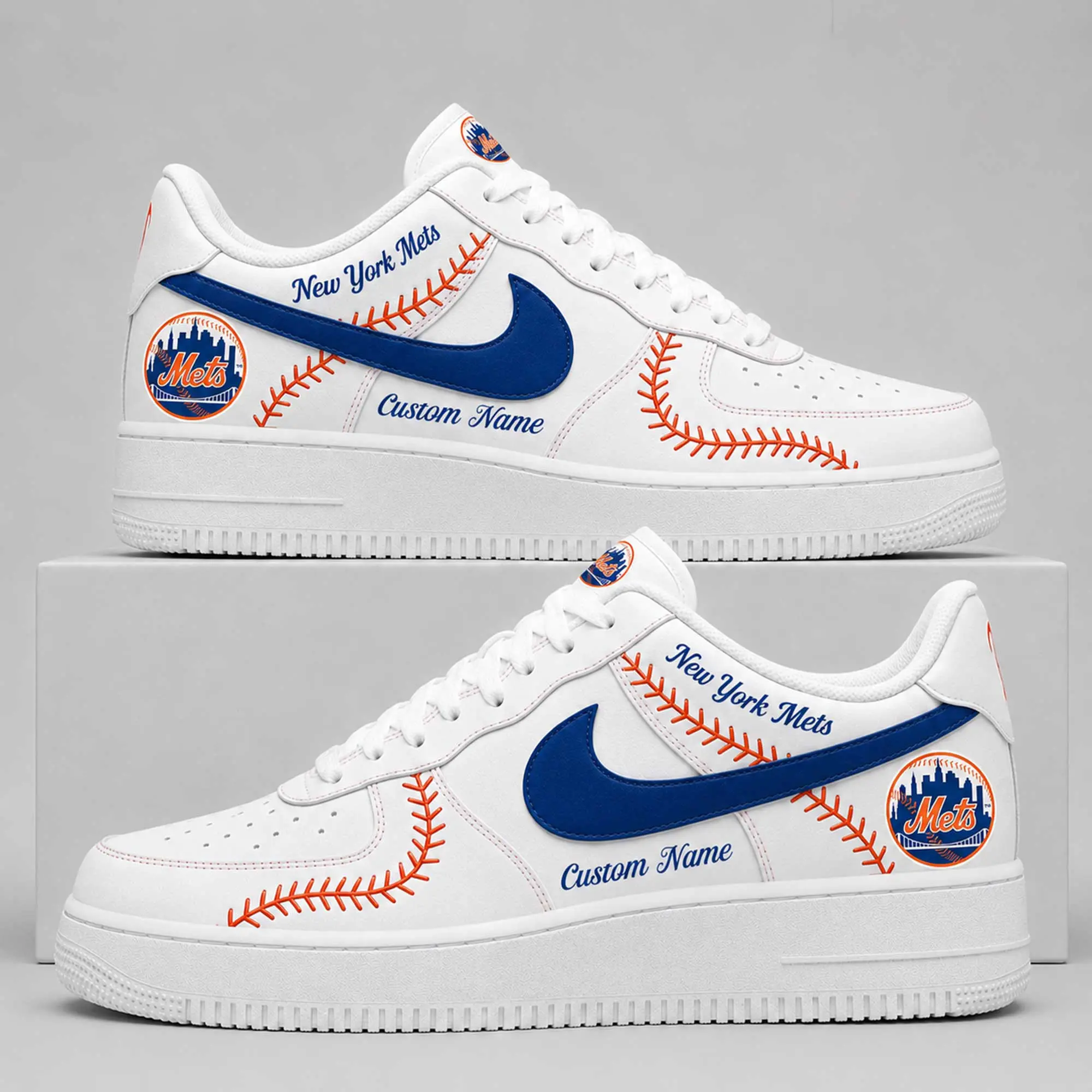 New York Mets | Premium MLB Baseball Stitch AF1 Shoes TD - Image 2