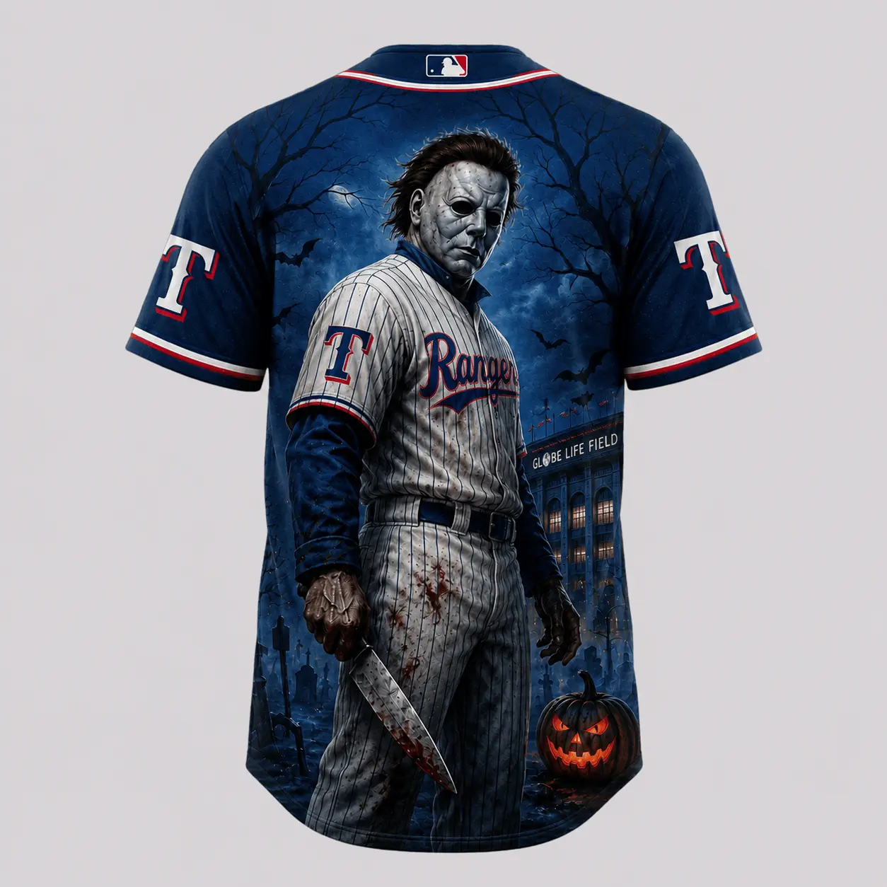 Texas Rangers | Premium MLB Michael Myers Halloween Baseball Jersey - Image 3