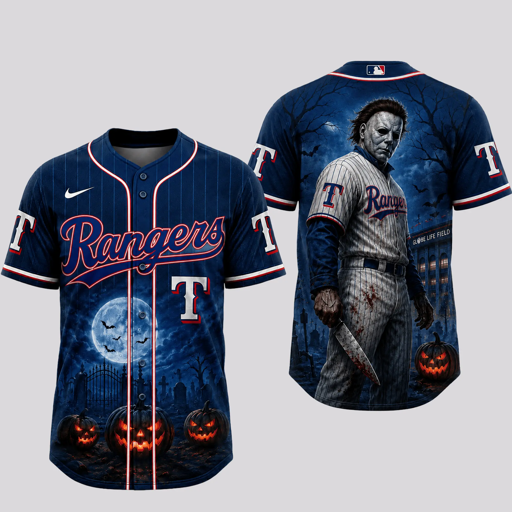 Texas Rangers | Premium MLB Michael Myers Halloween Baseball Jersey