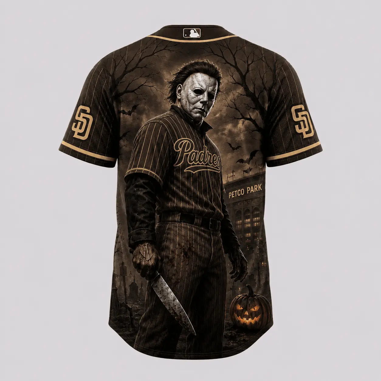 San Diego Padres | Premium MLB Michael Myers Halloween Baseball Jersey - Image 3