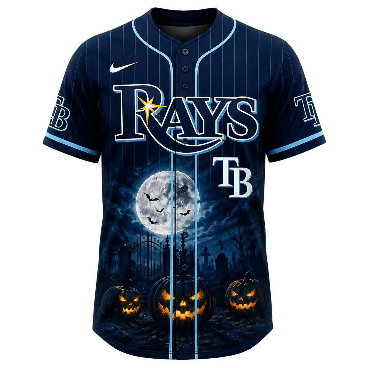 Tampa Bay Rays | Premium MLB Michael Myers Halloween Baseball Jersey - Image 2