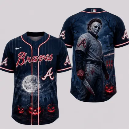 Atlanta Braves | Premium MLB Michael Myers Halloween Baseball Jersey