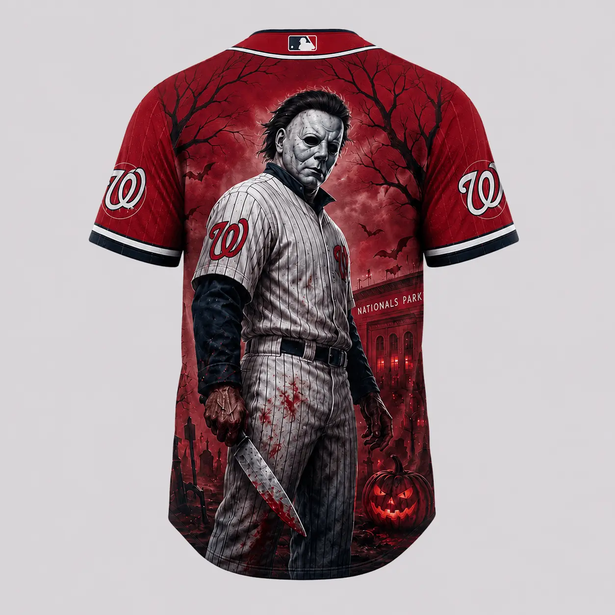 Washington Nationals | Premium MLB Michael Myers Halloween Baseball Jersey - Image 3