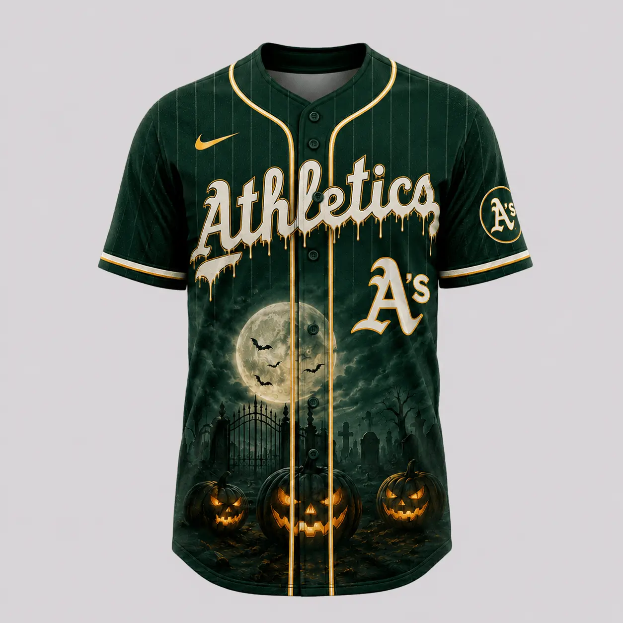 Athletics | Premium MLB Michael Myers Halloween Baseball Jersey - Image 2