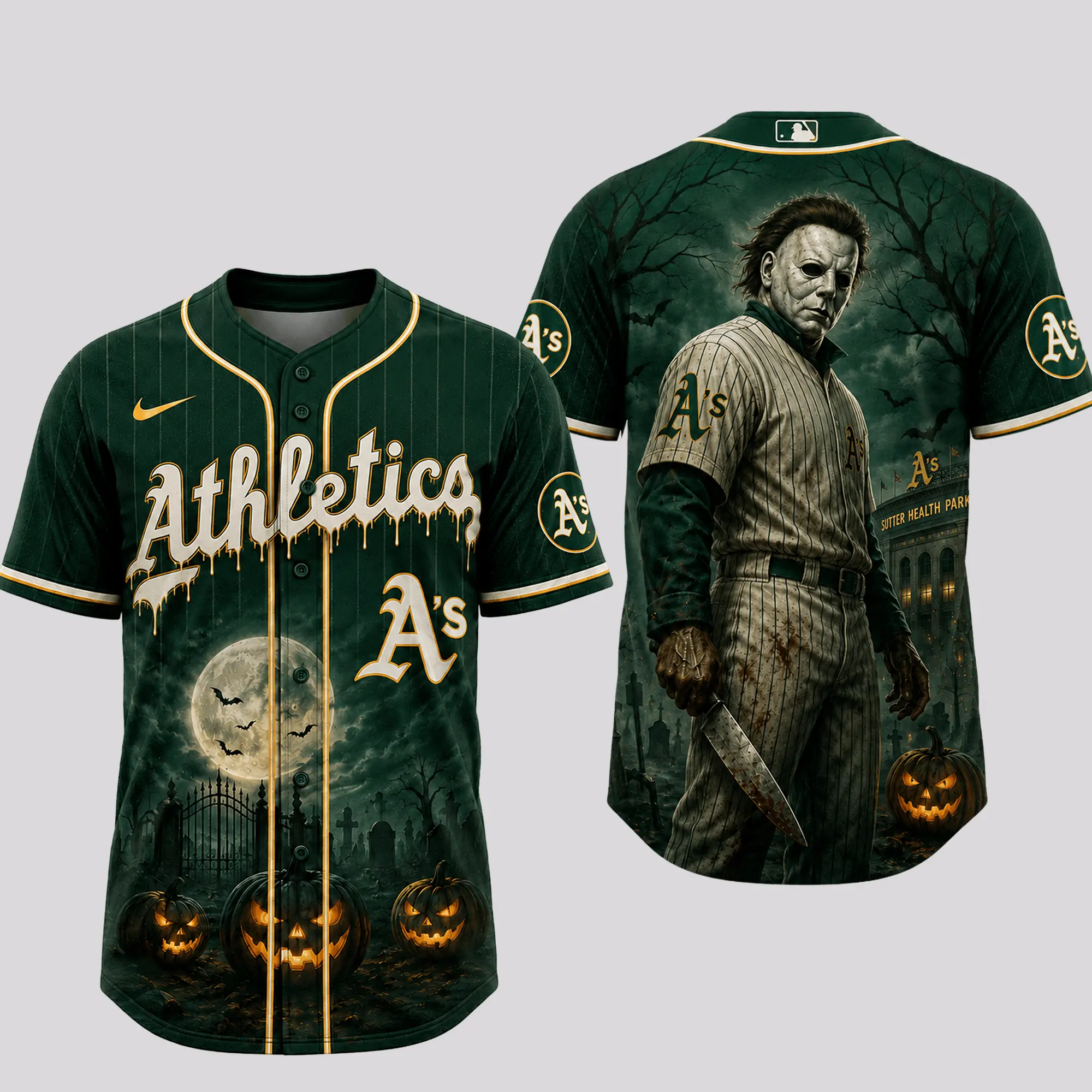 Athletics | Premium MLB Michael Myers Halloween Baseball Jersey