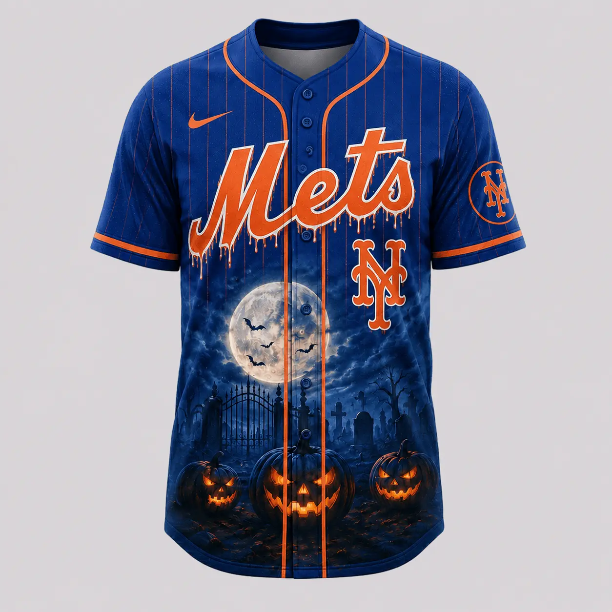 New York Mets | Premium MLB Michael Myers Halloween Baseball Jersey - Image 2