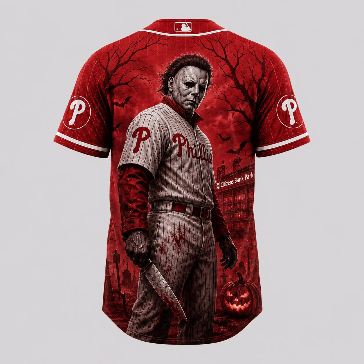Philadelphia Phillies | Premium MLB Michael Myers Halloween Baseball Jersey - Image 3