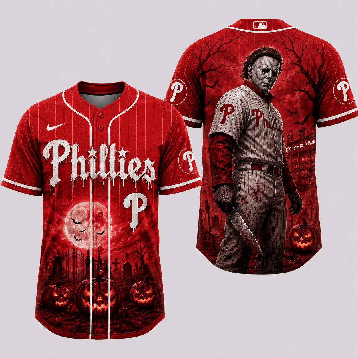 Philadelphia Phillies | Premium MLB Michael Myers Halloween Baseball Jersey