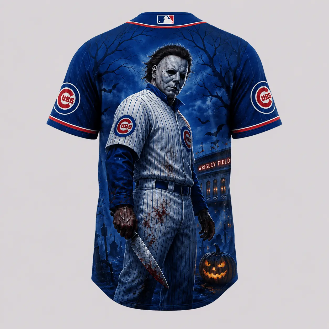 Chicago Cubs | Premium MLB Michael Myers Halloween Baseball Jersey - Image 3