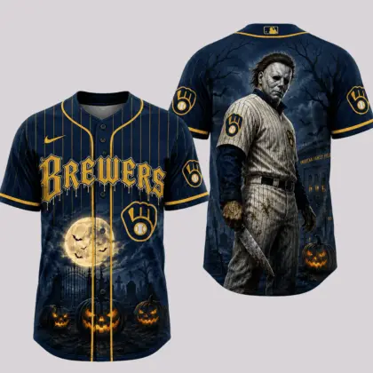 Milwaukee Brewers | Premium MLB Michael Myers Halloween Baseball Jersey