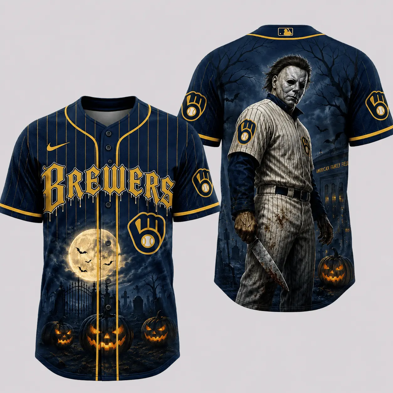 Milwaukee Brewers | Premium MLB Michael Myers Halloween Baseball Jersey
