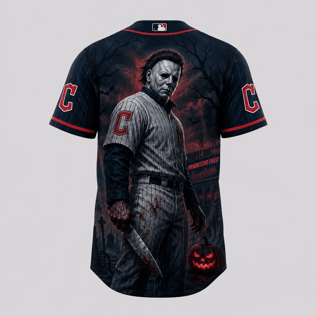 Cleveland Guardians | Premium MLB Michael Myers Halloween Baseball Jersey - Image 3